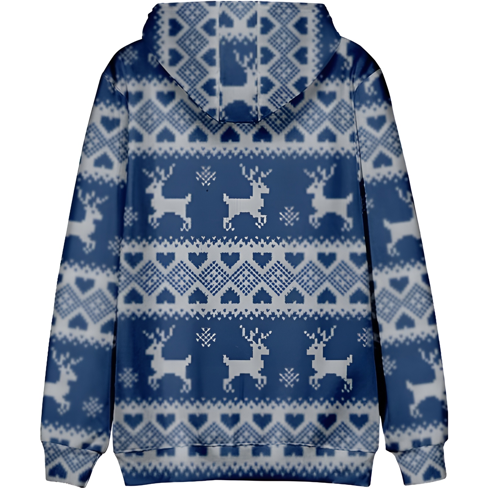 Funny Snowflake Reindeer Graphic Long Sleeve Christmas Hoodies