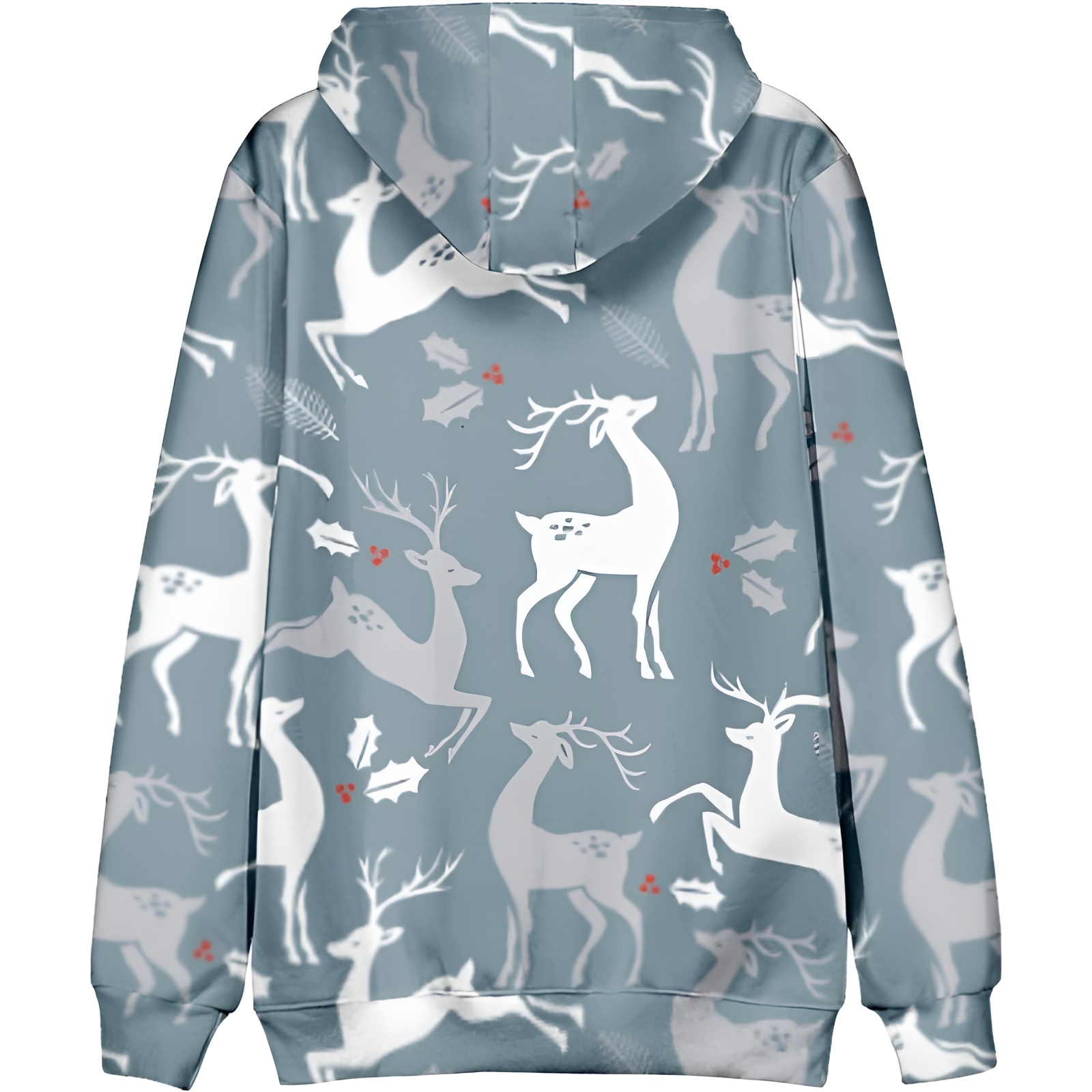 Funny Snowflake Reindeer Graphic Long Sleeve Christmas Hoodies