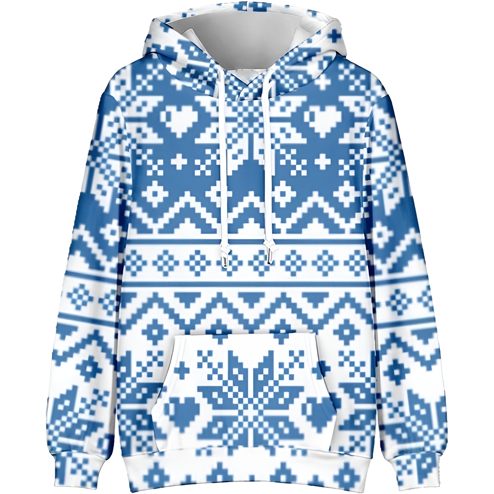 Funny Snowflake Reindeer Graphic Long Sleeve Christmas Hoodies