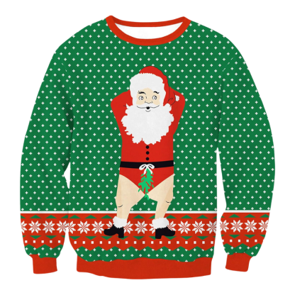 Funny Santa Posing Christmas Sweatshirt 6XL