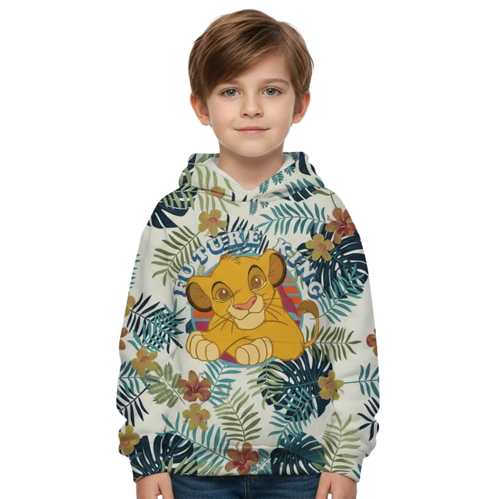 Future King Simba Themed Boys And Girls Pocket Hoodie