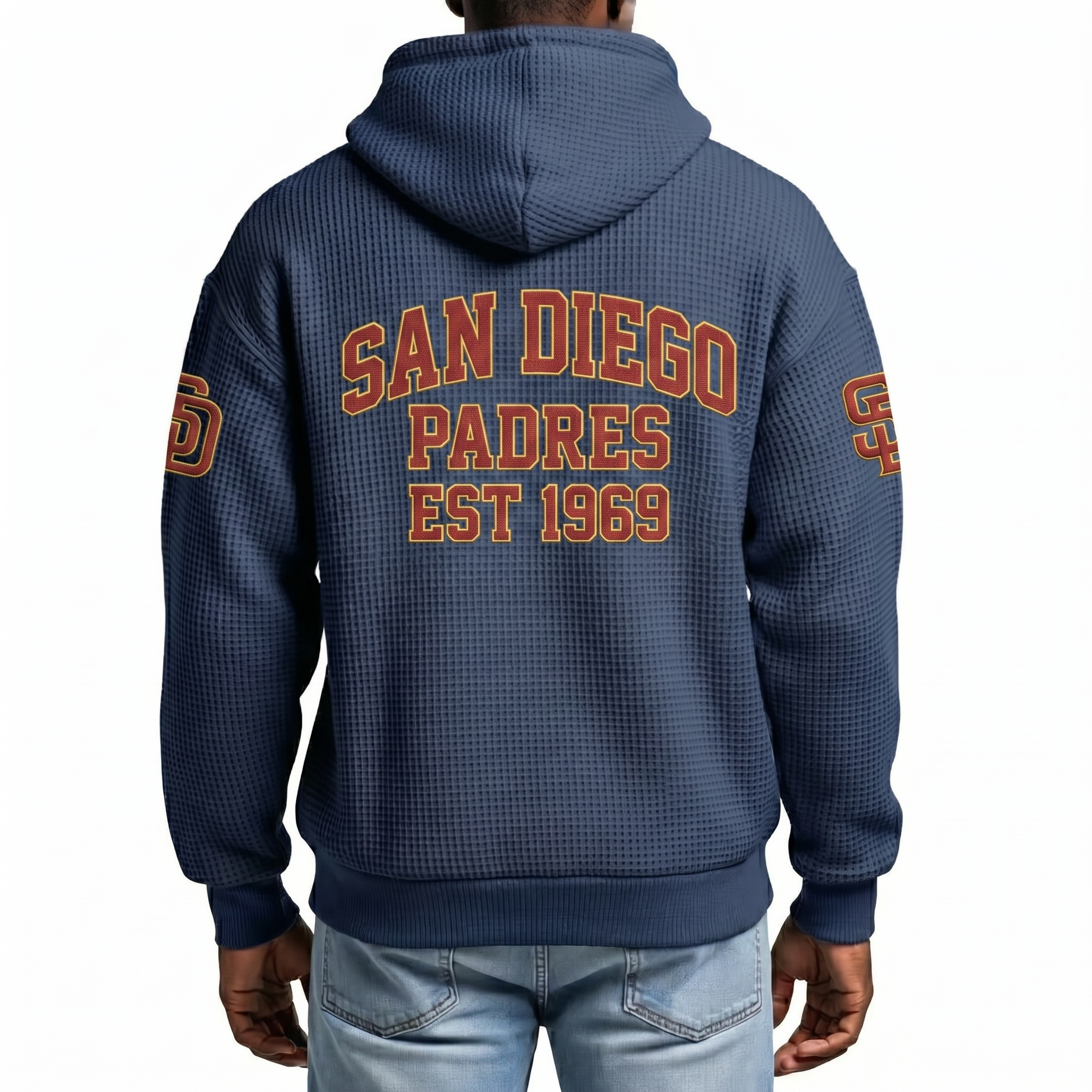 San Diego Padres EST 1969 Printed Waffle Quarter Zip Baseball Fan Hoodie