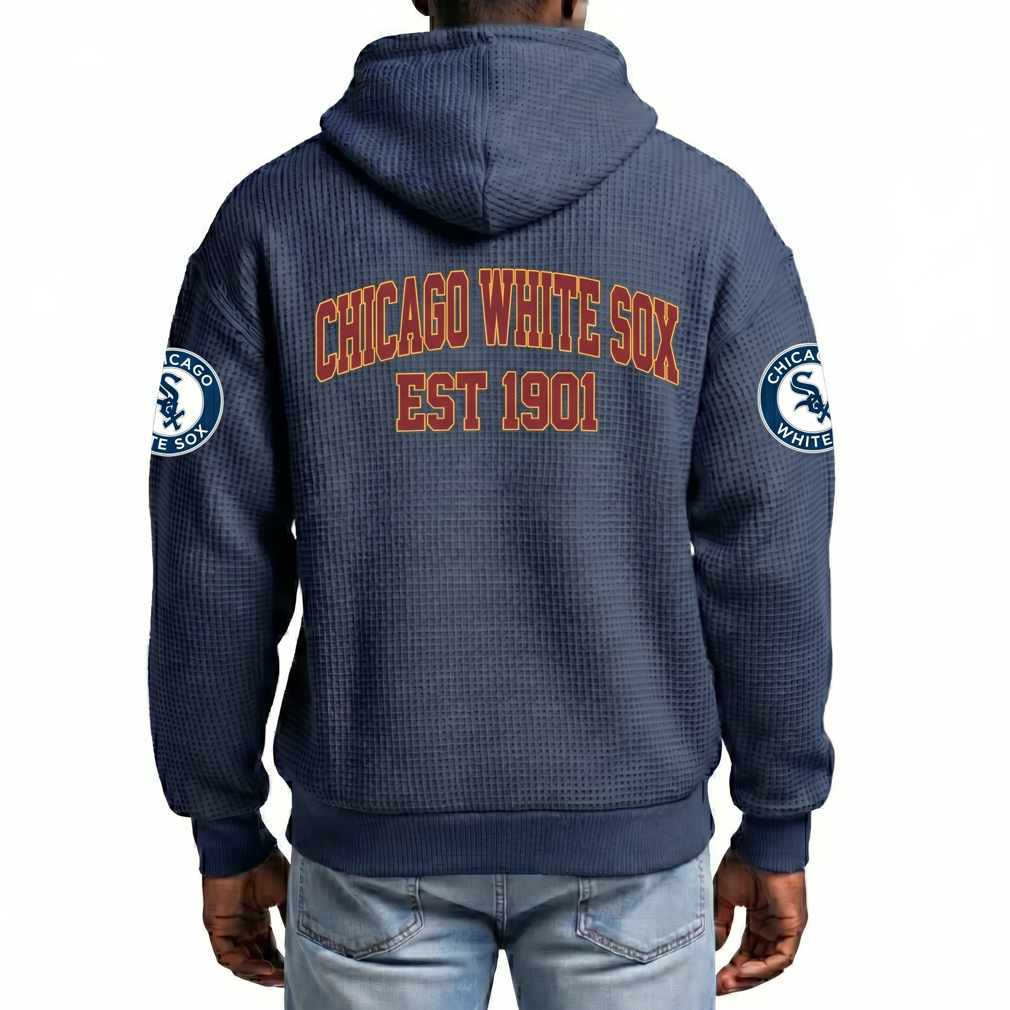 Chicago White Sox EST 1901 Printed Waffle Quarter Zip Baseball Fan Hoodie