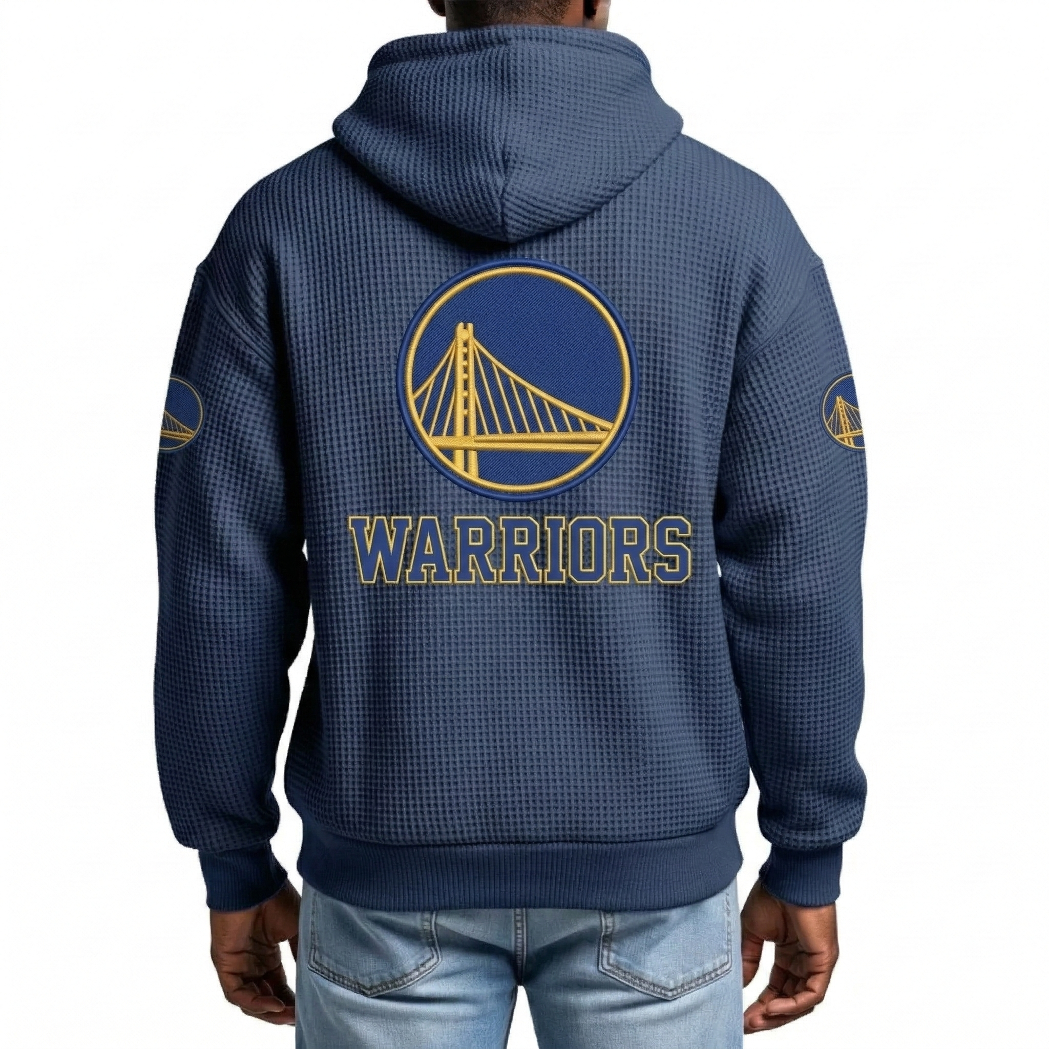 Golden State Warriors EST 1946 Printed Waffle Quarter Zip Basketball Fan Hoodie