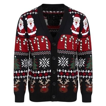 Ugly Christmas Sweater For Men With Rudolph Reindeer Design