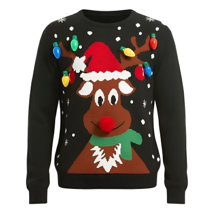 Ugly Christmas Sweater For Men With Rudolph Reindeer Design