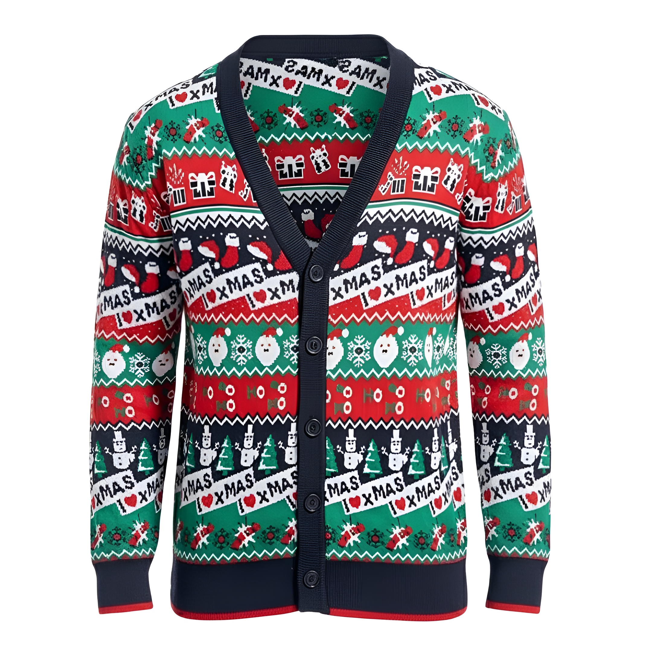Ugly Christmas Sweater For Men With Rudolph Reindeer Design