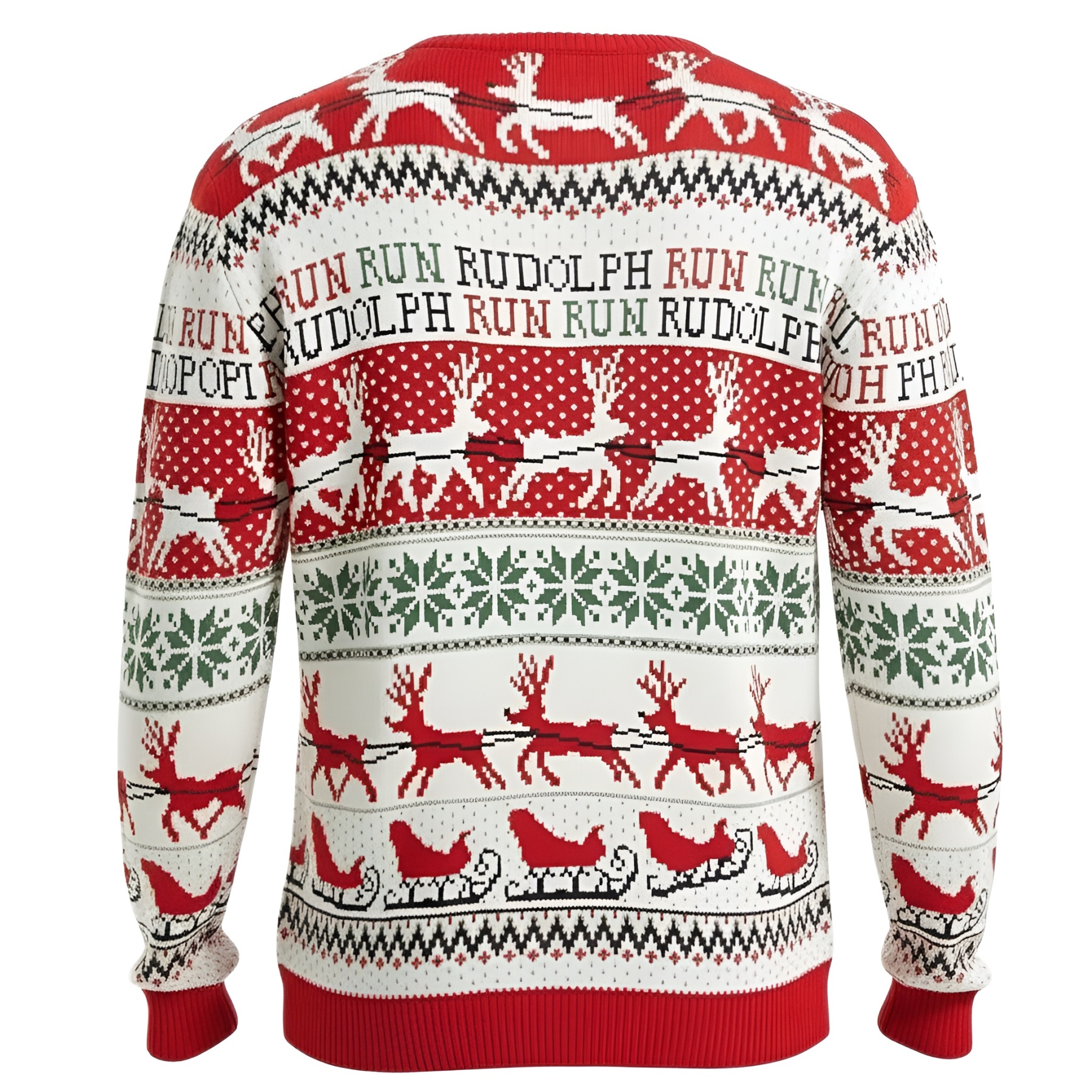Ugly Christmas Sweater For Men With Rudolph Reindeer Design