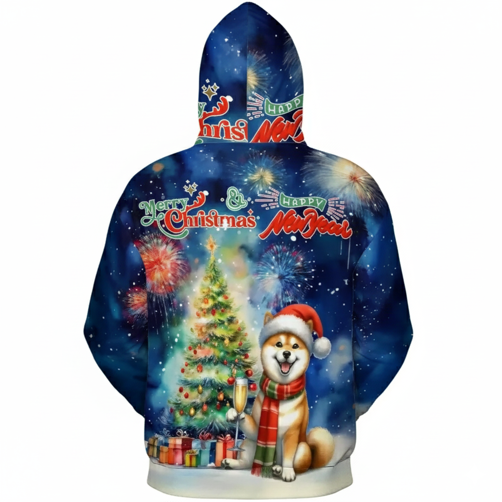 Christmas Santa Dog Holiday Hoodie
