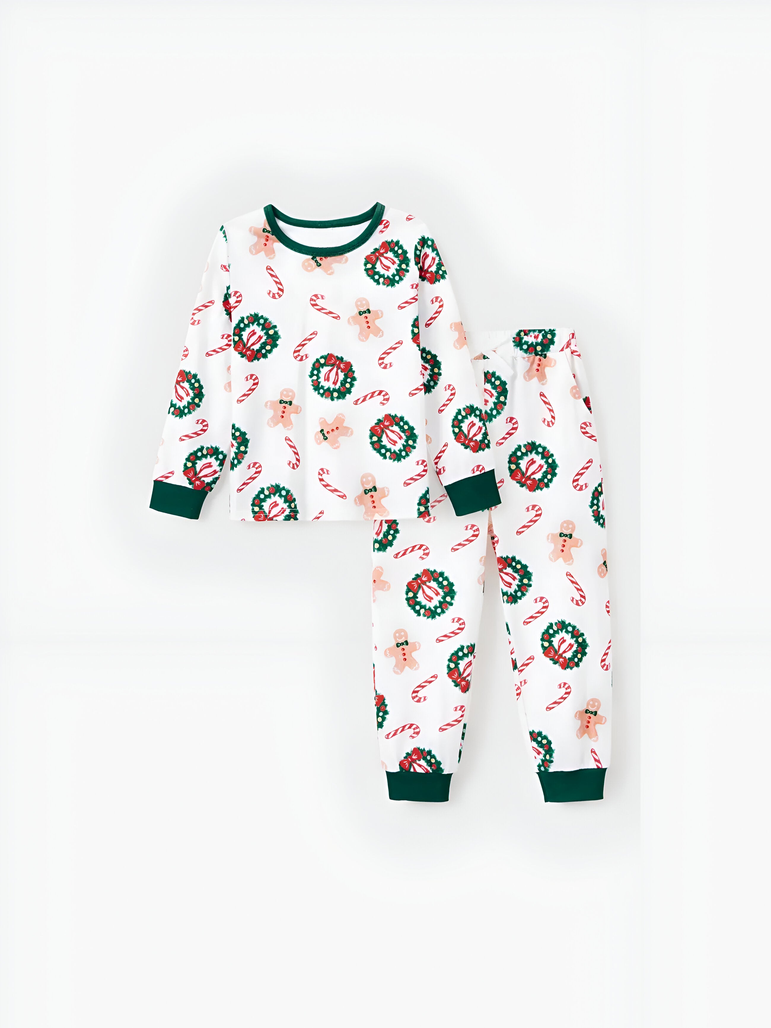 Gingerbread And Wreath Family Matching Pajama Set Women
