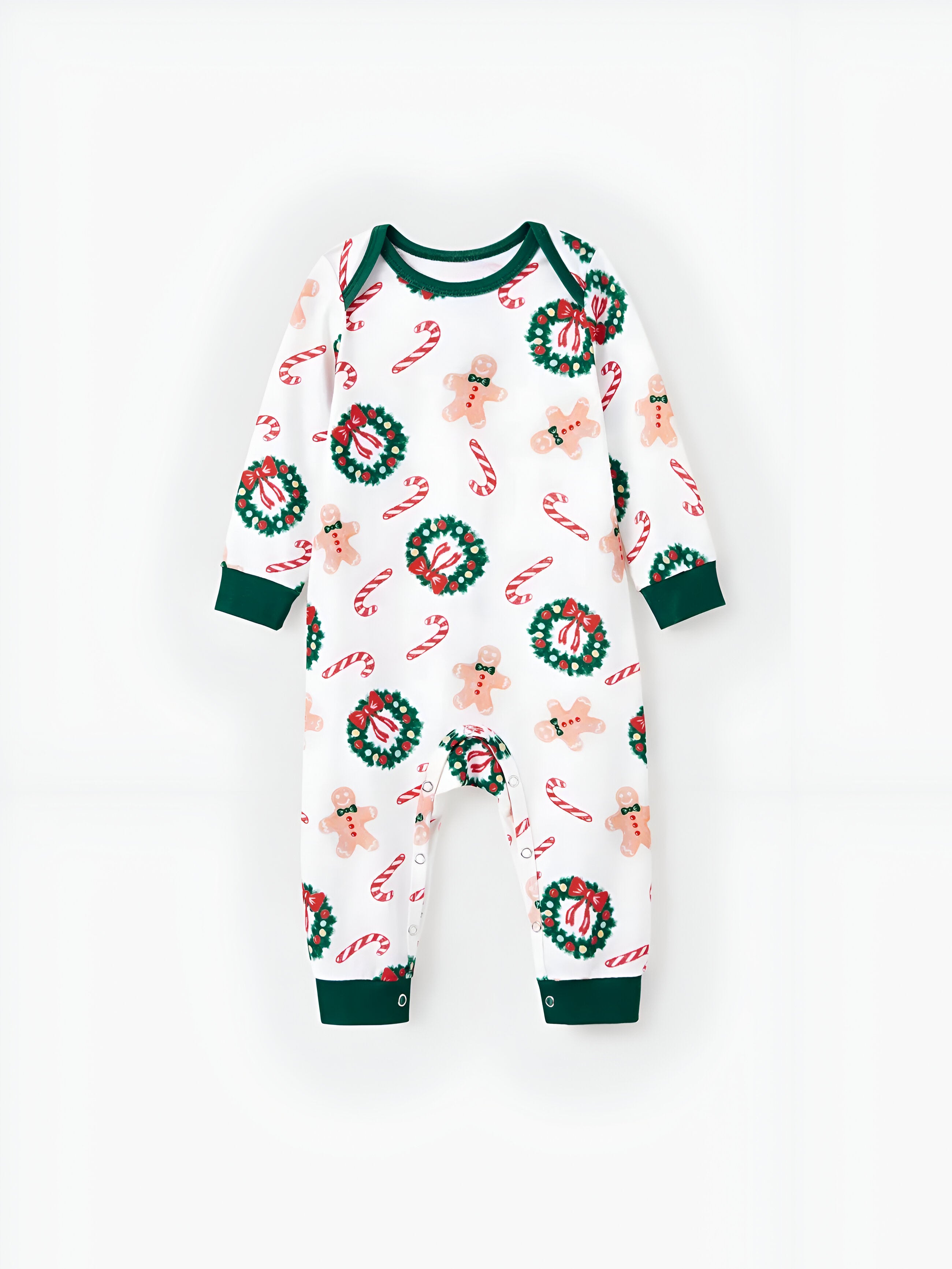 Gingerbread And Wreath Family Matching Pajama Set Baby