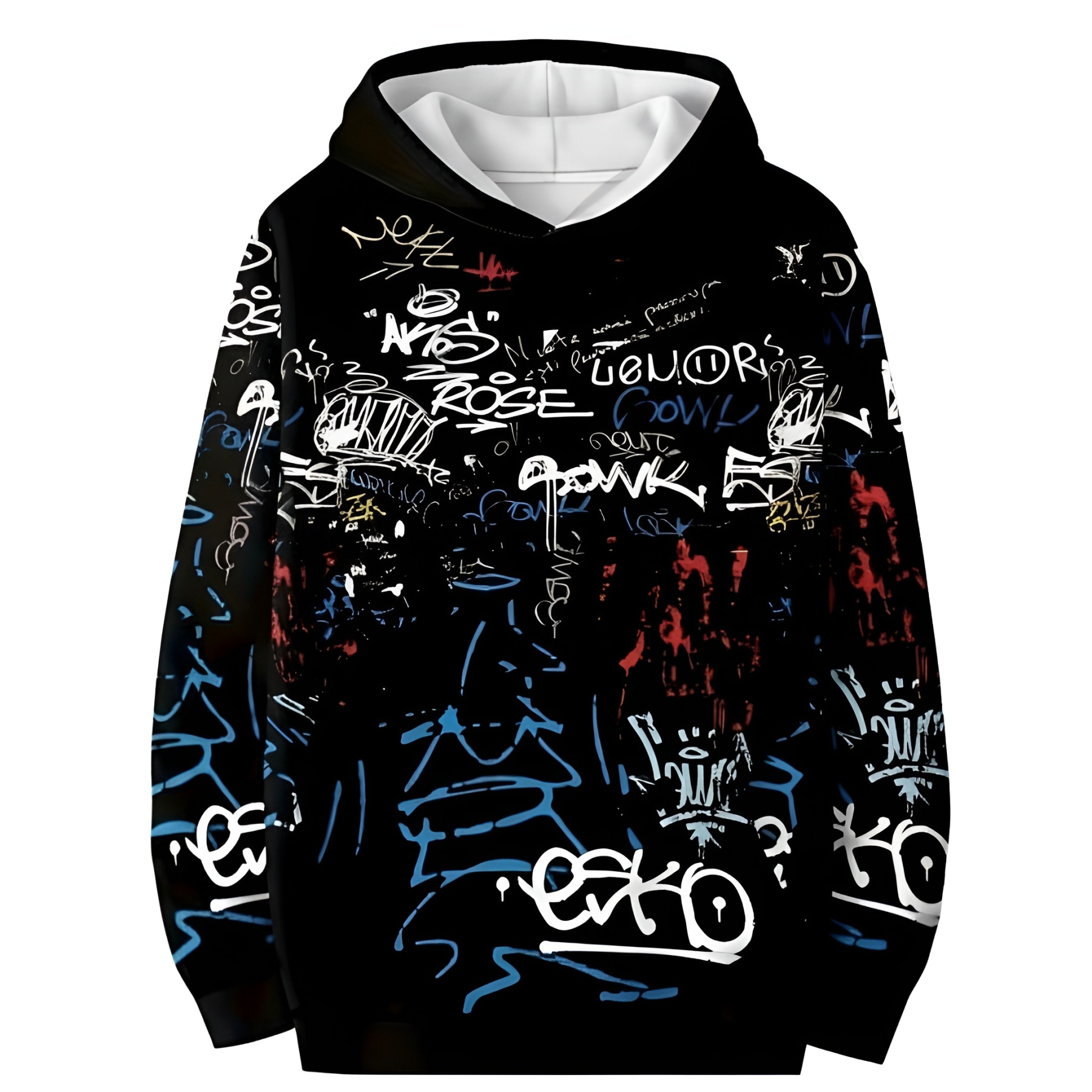 Graffiti Print Hooded Sweatshirt