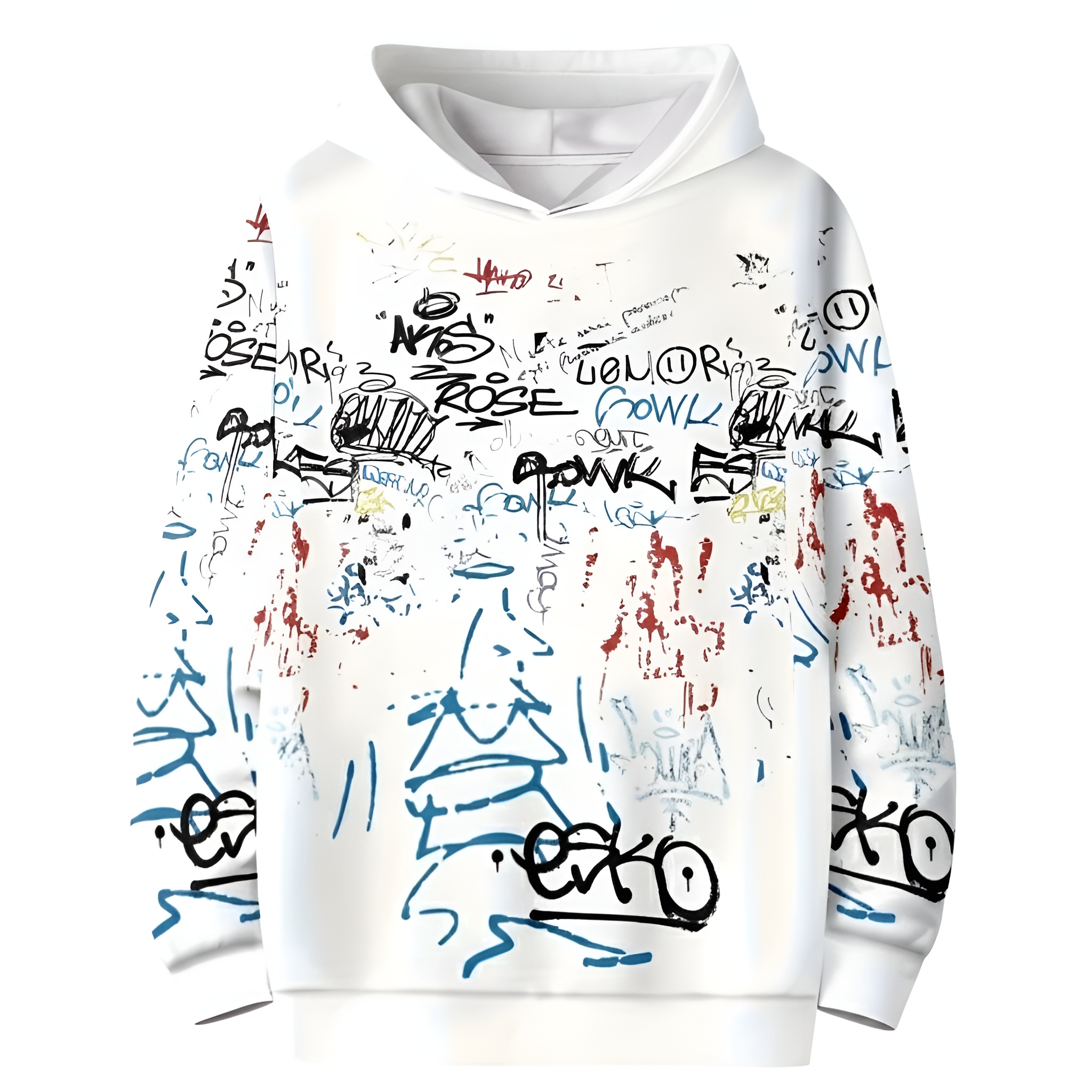Graffiti Print Hooded Sweatshirt