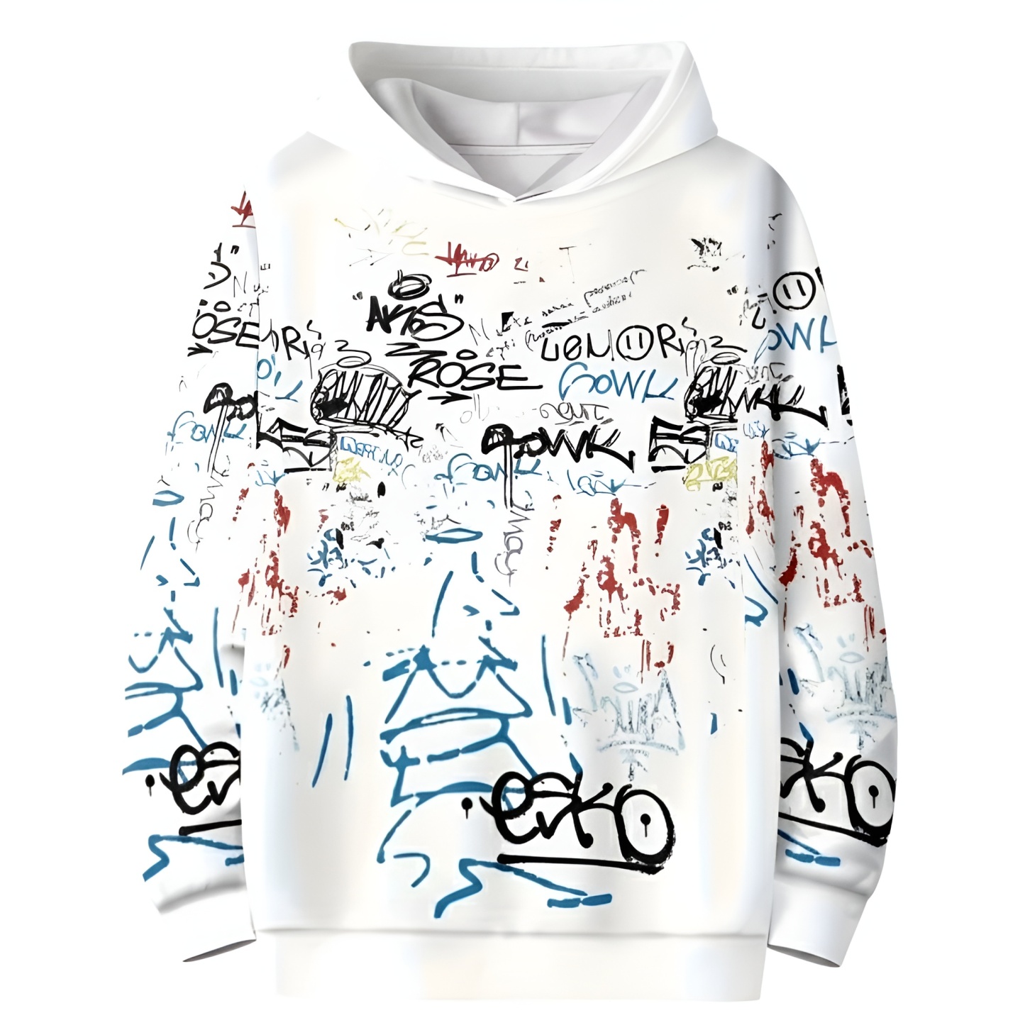 Graffiti Print Hooded Sweatshirt