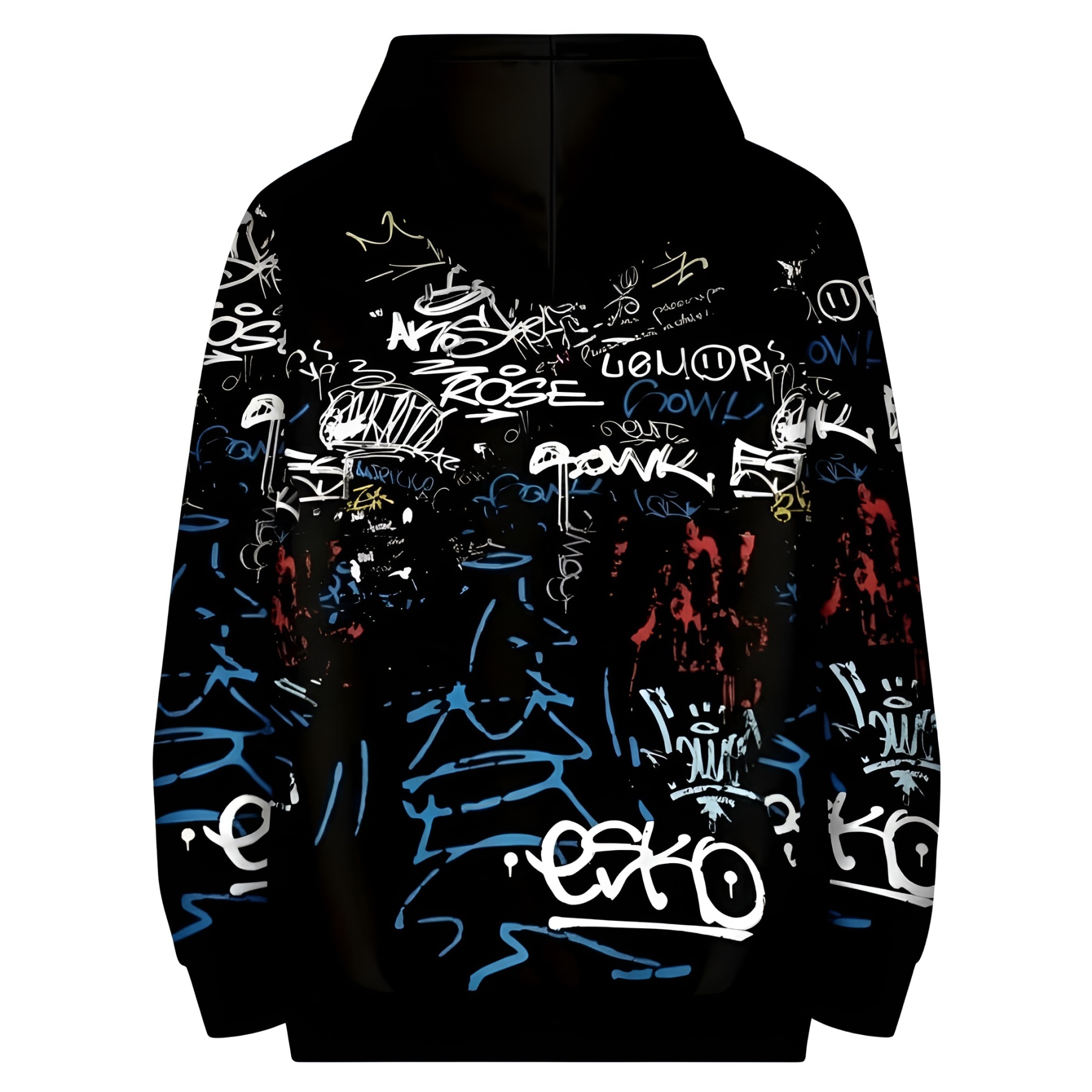 Graffiti Print Hooded Sweatshirt