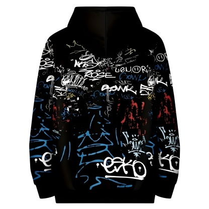 Graffiti Print Hooded Sweatshirt