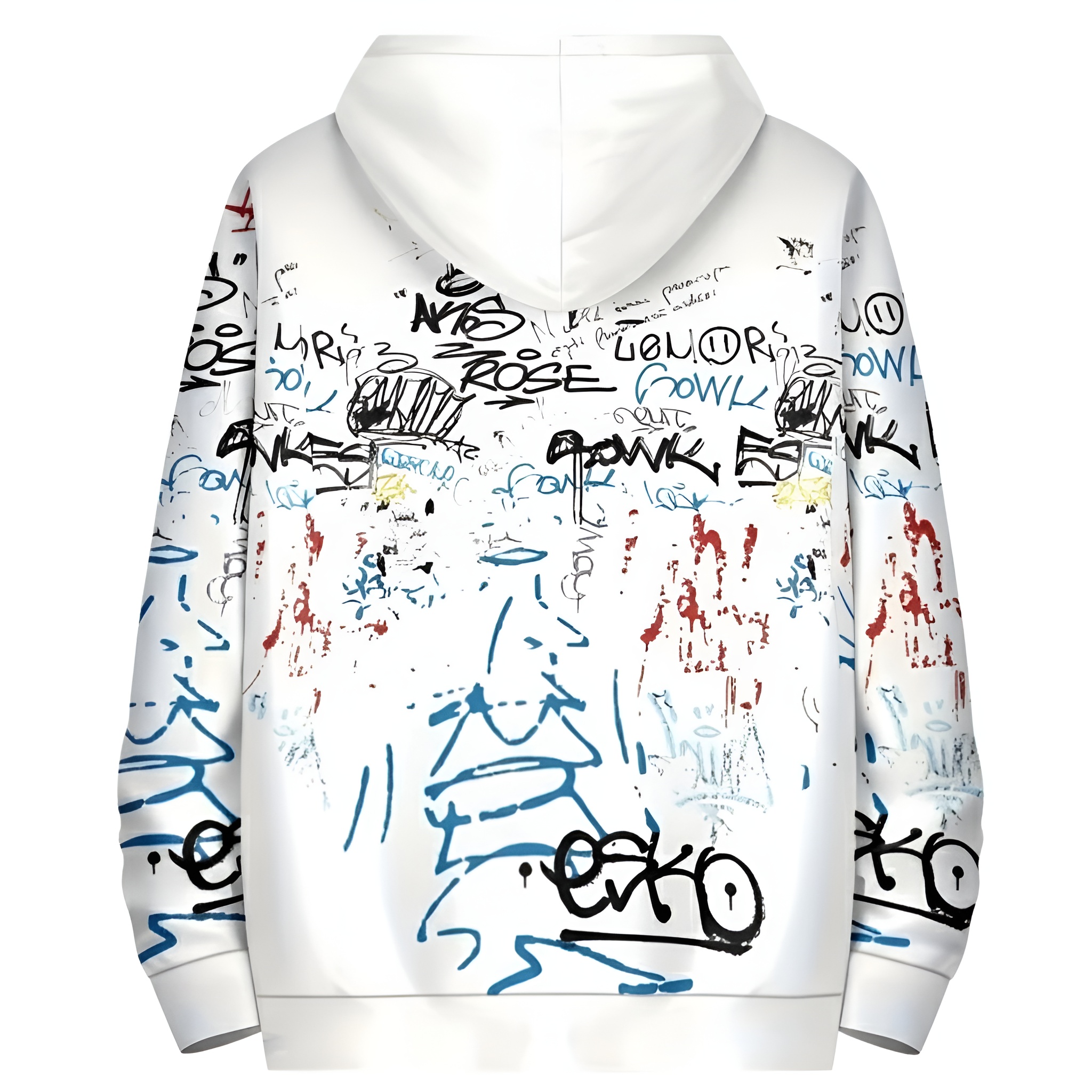 Graffiti Print Hooded Sweatshirt