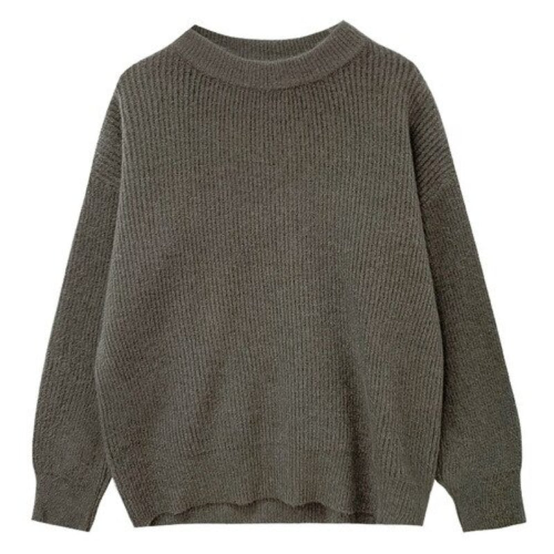 Cashmere Knitted Solid Long-Sleeved Loose Pullover For Women-Soco Hoodie