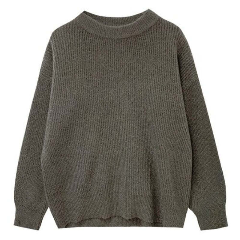 Cashmere Knitted Solid Long-Sleeved Loose Pullover For Women-Soco Hoodie