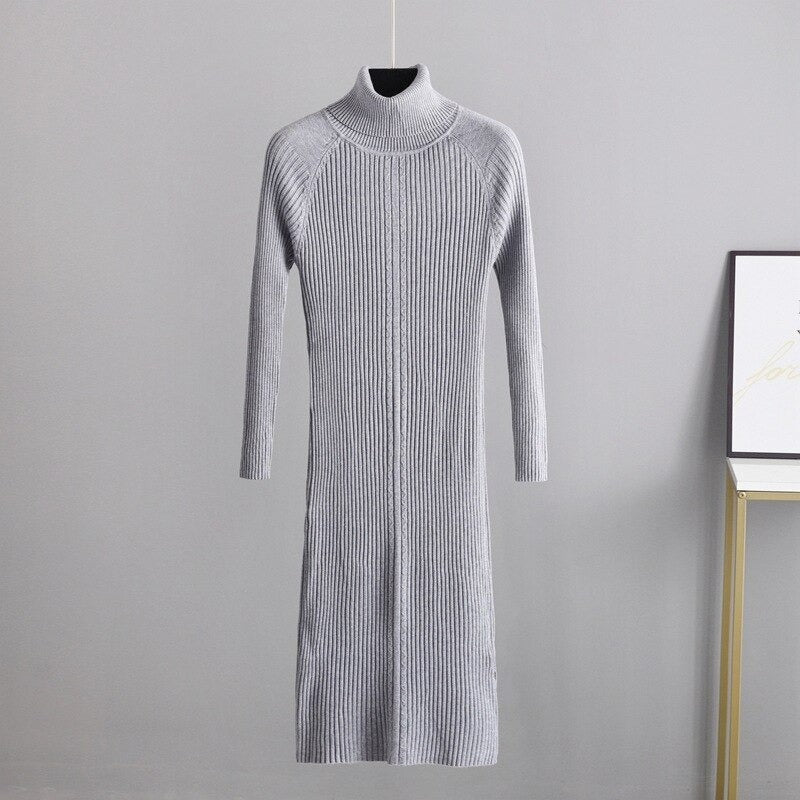 Elegant Slim Knitted Sweater Dress For Women-Soco Hoodie
