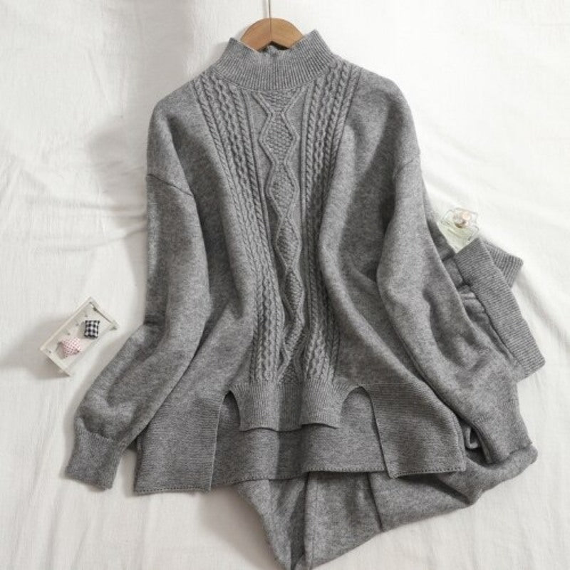 Oversize Loose Drop Sleeve Cashmere Sweater Tracksuits-Soco Hoodie