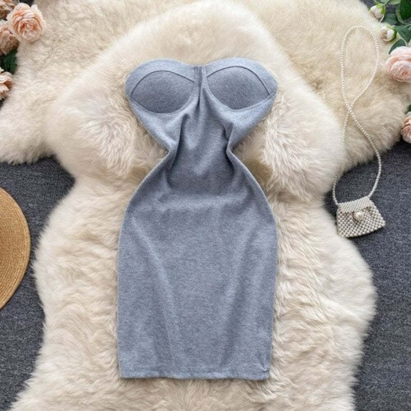 Stylish Club Temperament Strapless Dress For Women-Soco Hoodie