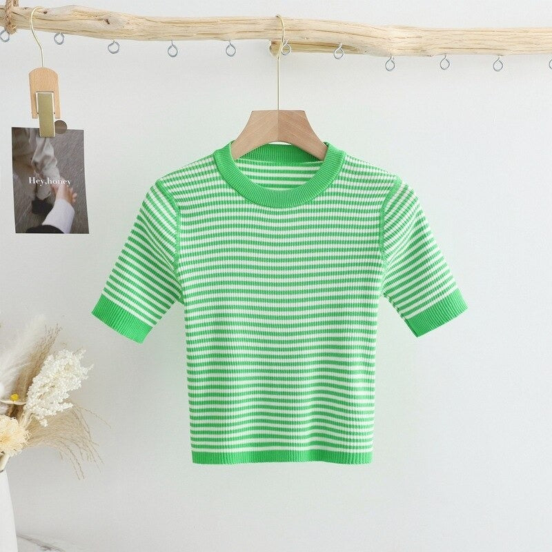 High Waist Short Slim T-shirt For Women-Soco Hoodie