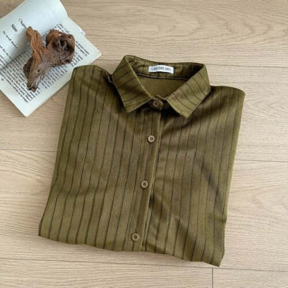 Korean Stripe Loose Thin Blouse Shirt For Women-Soco Hoodie