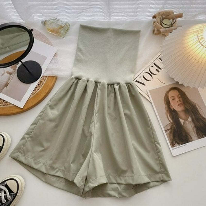 Women's Solid Color Strapless High Waist Romper-Soco Hoodie