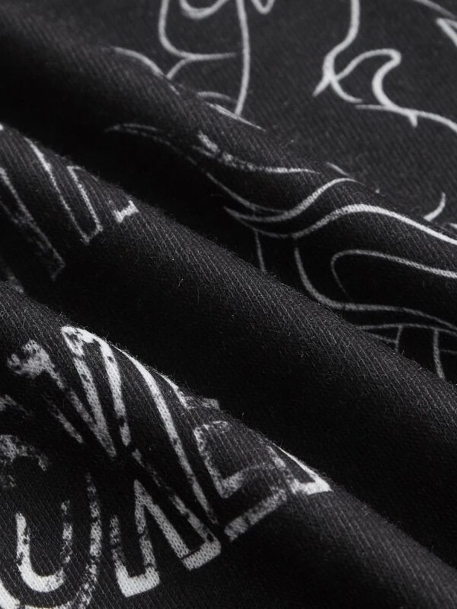 Grunge Punk Letter Graphic Halter Shorts Set-Soco Hoodie