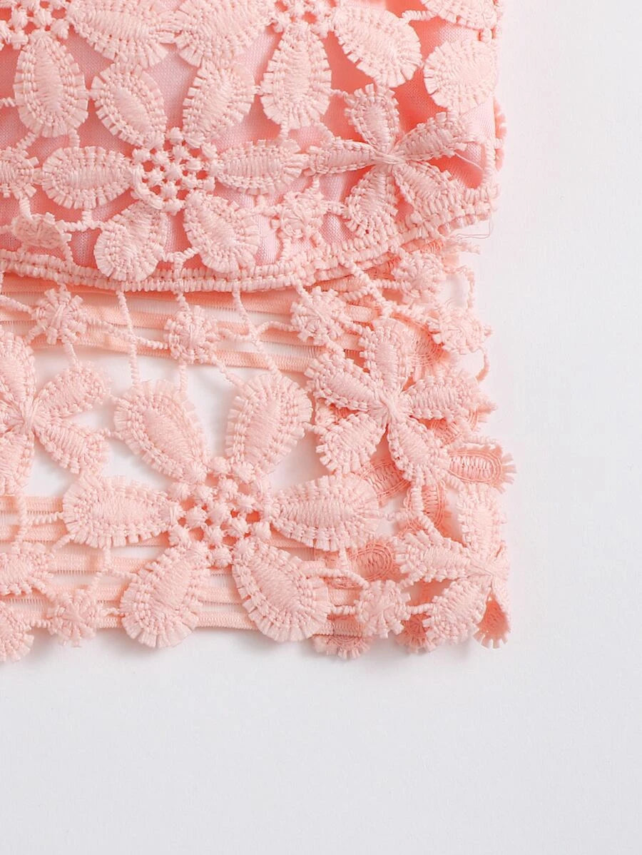 Guipure Lace Longline Bralette-Soco Hoodie