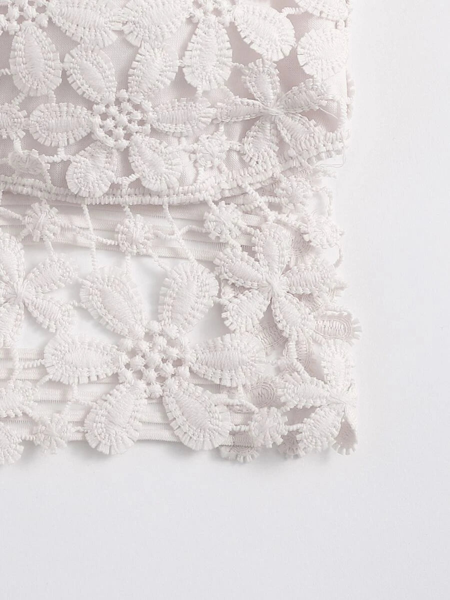 Guipure Lace Longline Bralette-Soco Hoodie