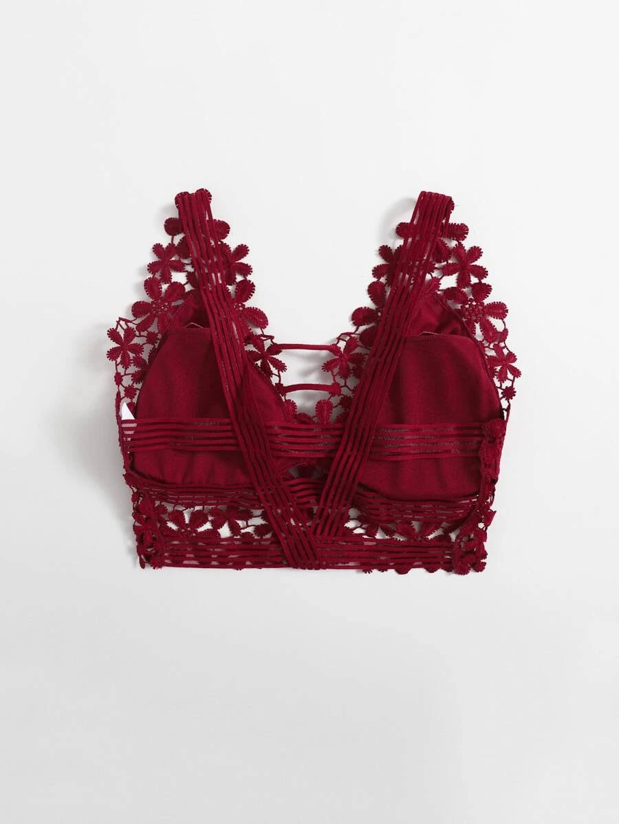 Guipure Lace Longline Bralette-Soco Hoodie