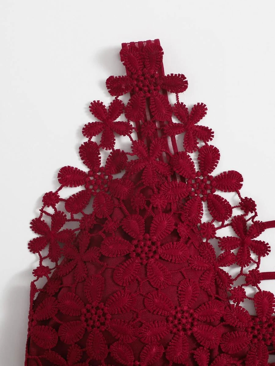 Guipure Lace Longline Bralette-Soco Hoodie