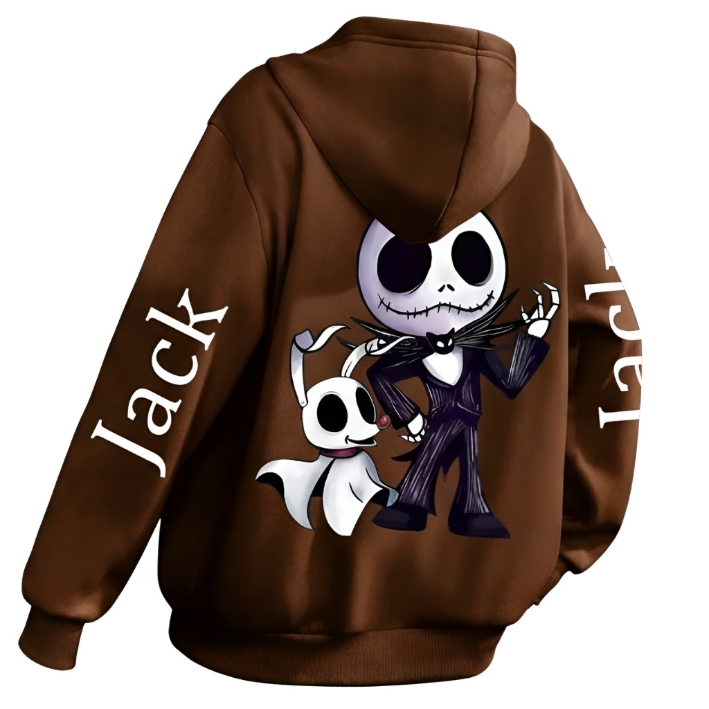 Halloween Themed Long Sleeved Hooded Pullover