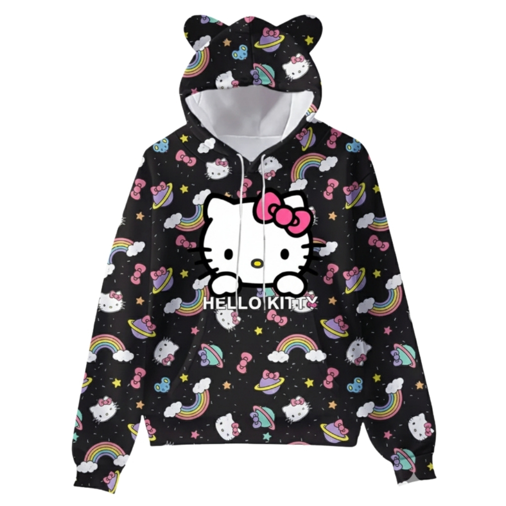 Hello Kitty Cat Ears Cartoon Hooded