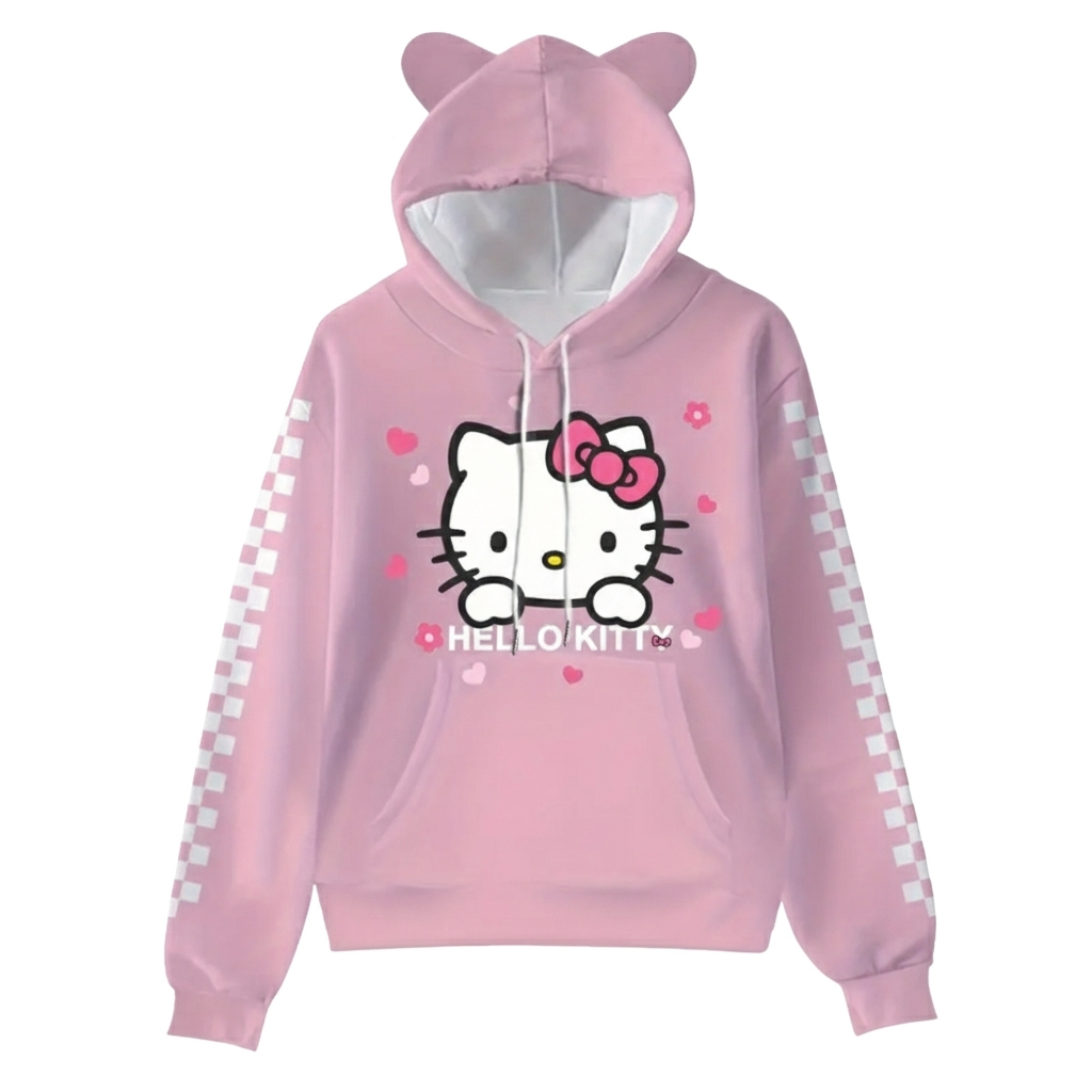 Hello Kitty Cat Ears Cartoon Hooded