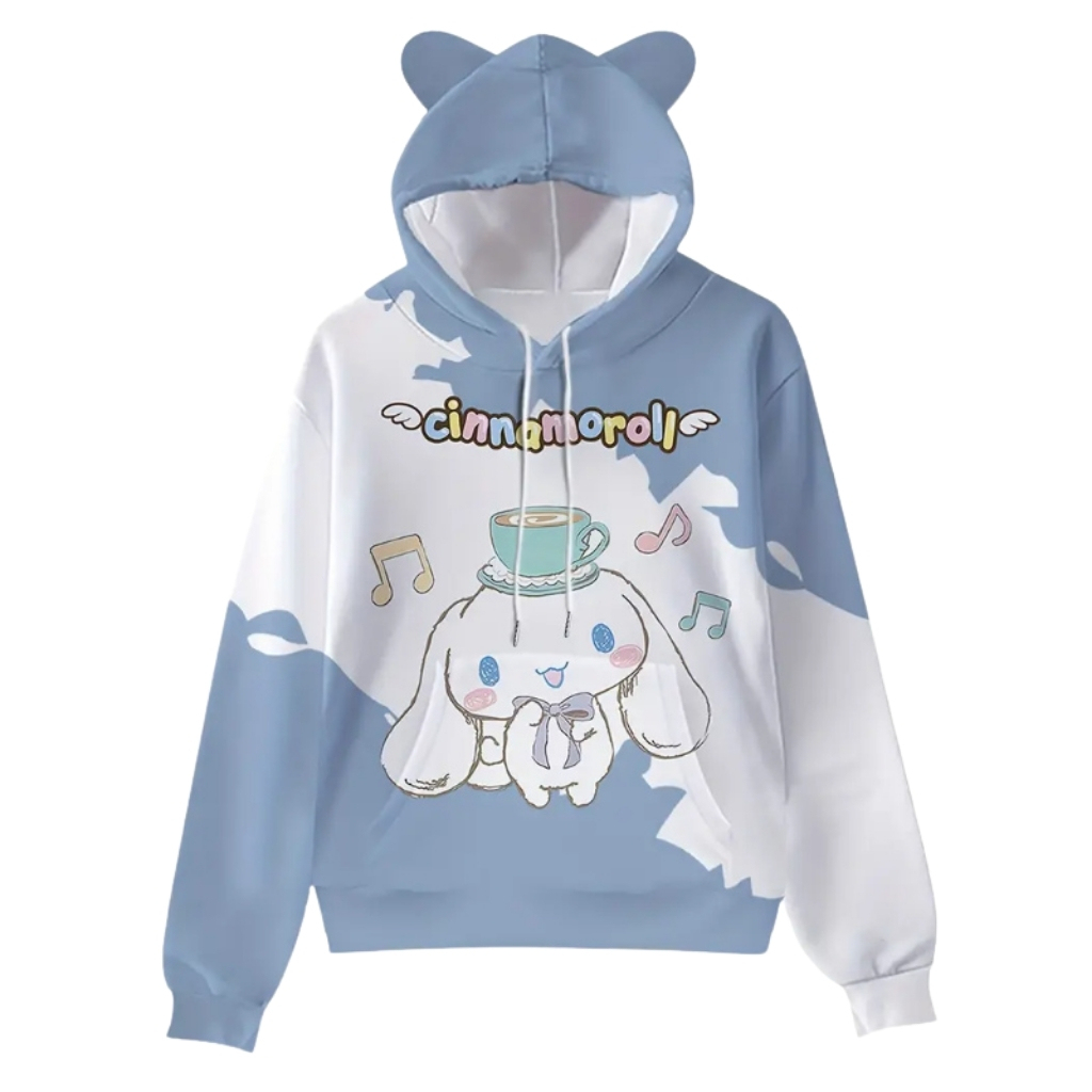 Hello Kitty Cat Ears Cartoon Hooded