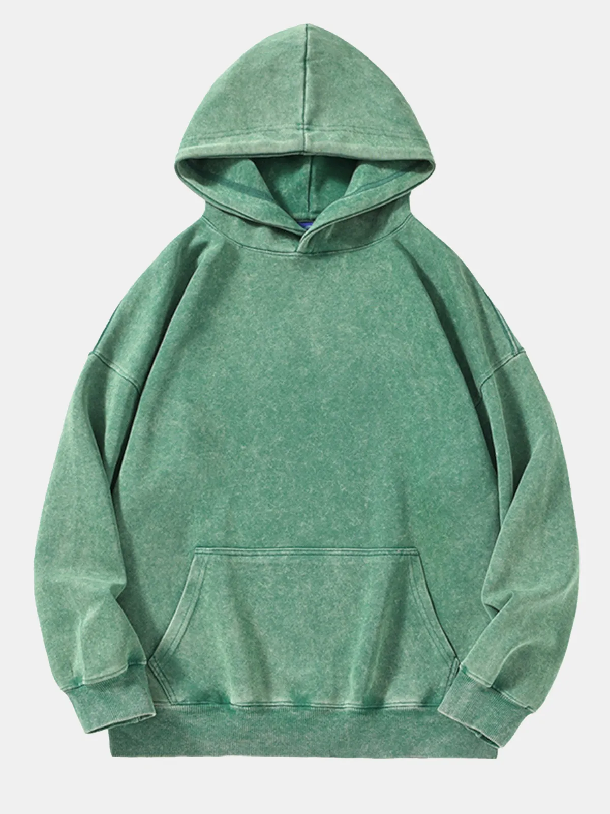 Men's Retro Cotton Hooded Distressed Washed Solid Color Sweatshirt