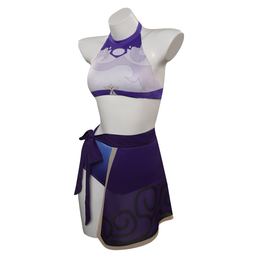 Keqing Cosplay Costume Swimsuits-Soco Hoodie