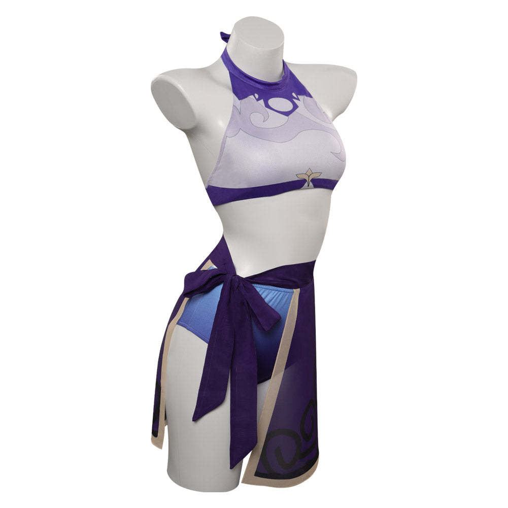 Keqing Cosplay Costume Swimsuits-Soco Hoodie