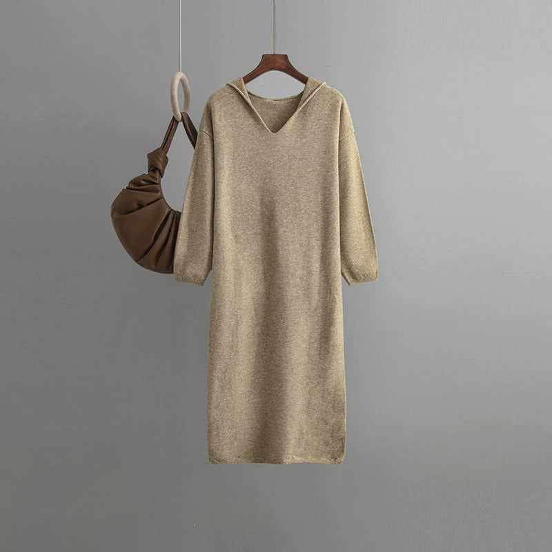 Casual Hooded Long Sweater Dress For Women-Soco Hoodie