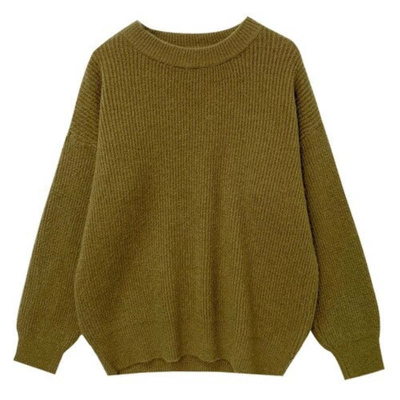 Cashmere Knitted Solid Long-Sleeved Loose Pullover For Women-Soco Hoodie