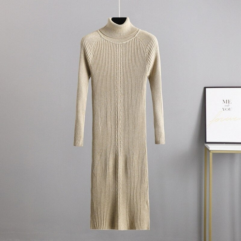 Elegant Slim Knitted Sweater Dress For Women-Soco Hoodie