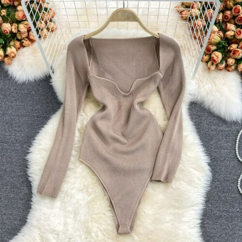 Women's Slim Fit Short-Sleeved Knitted Jumpsuit-Soco Hoodie