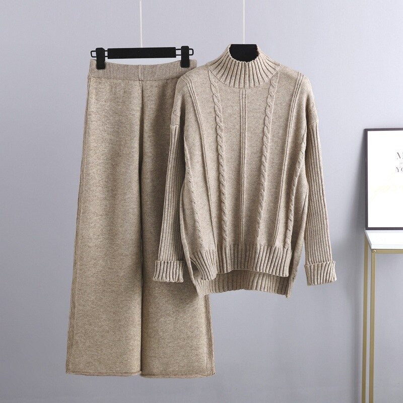 Warm Cashmere Sweater And Pants Sets For Women-Soco Hoodie