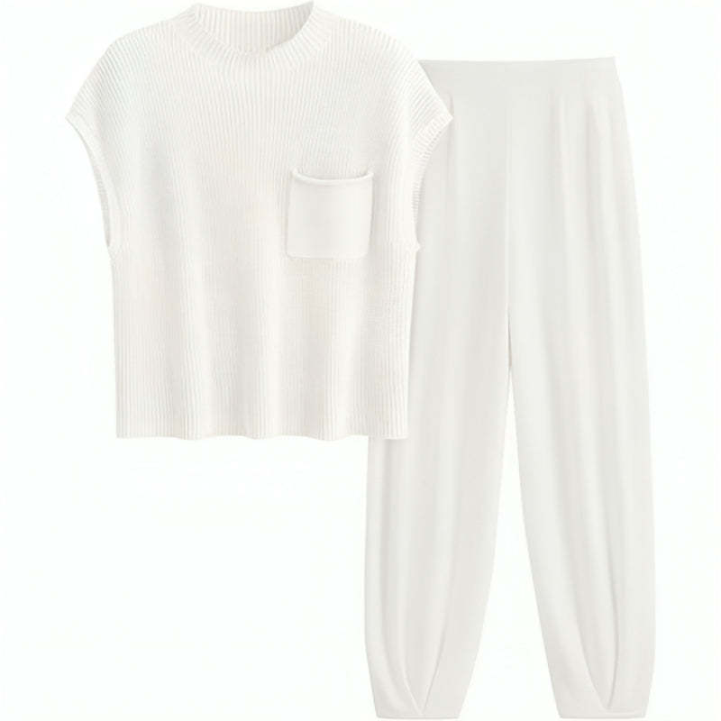 Knitted Sweatsuit Set White