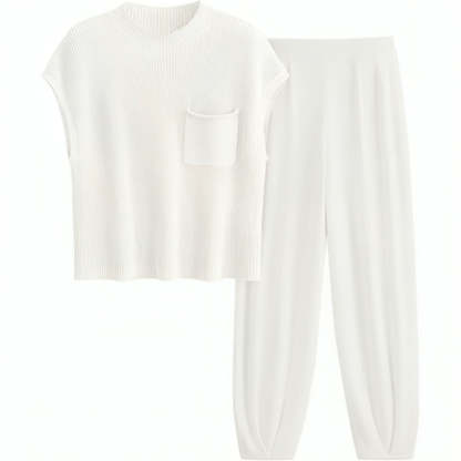 Knitted Sweatsuit Set White