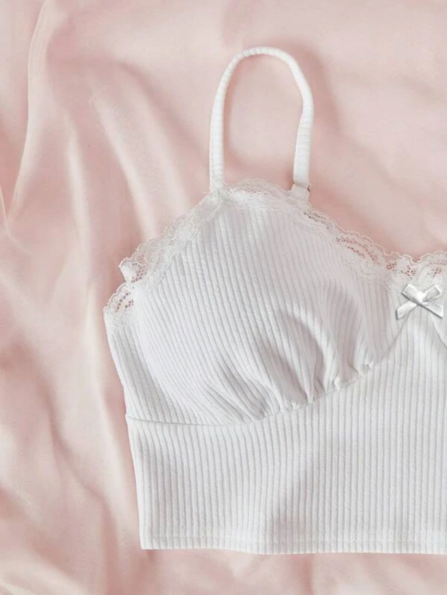 Lace Bow Front Cami Top And Shorts Set-Soco Hoodie