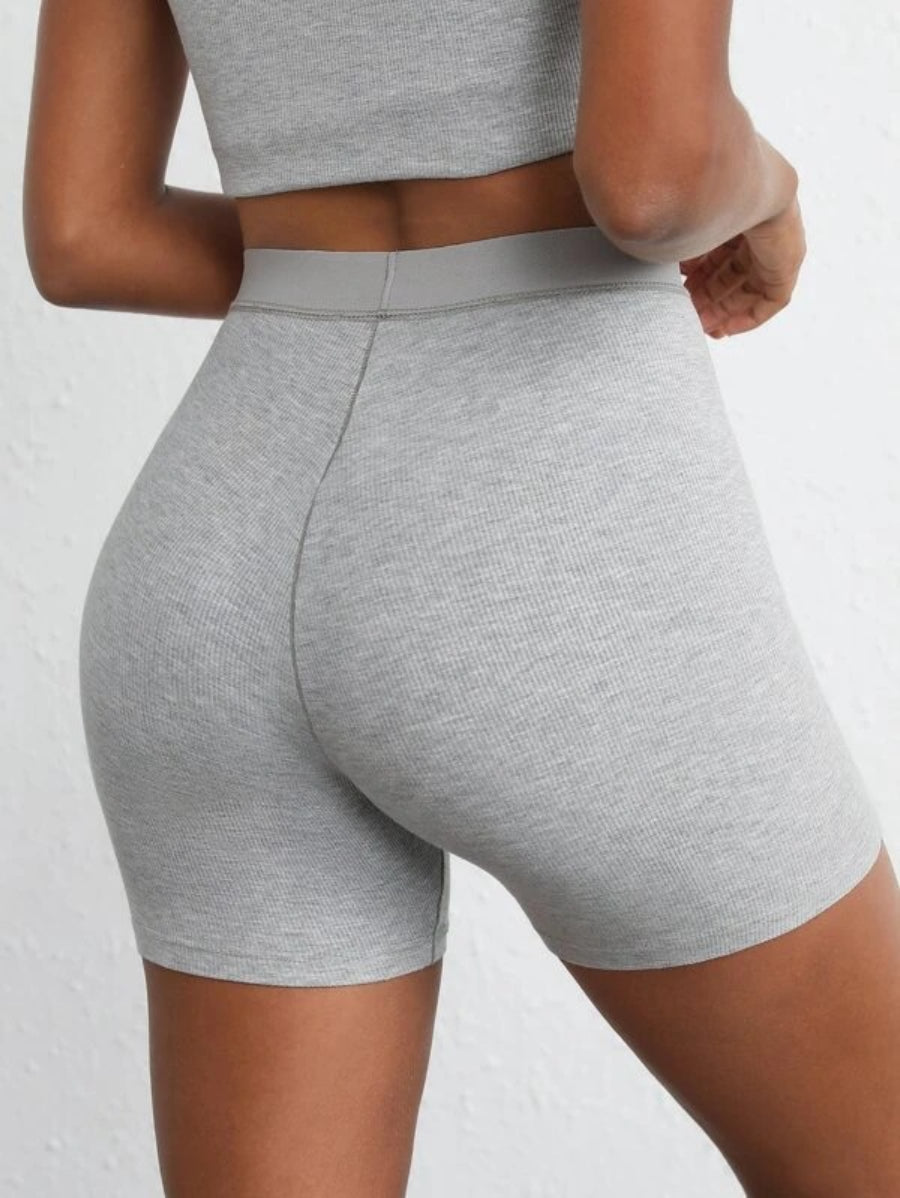 Solid Ribbed Knit Lounge Shorts-Soco Hoodie